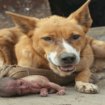 Dog saved newborn baby