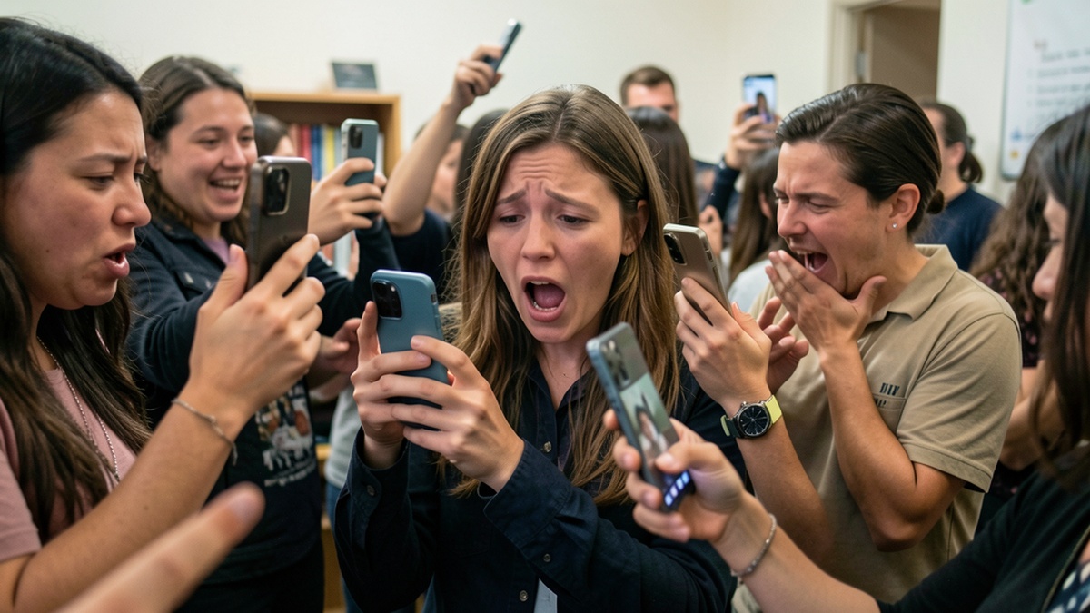 internet viral moment people reaction smartphones social media