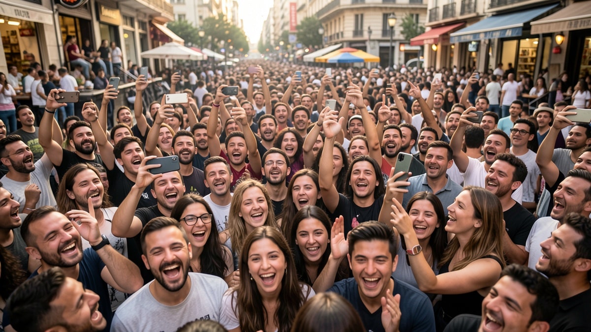viral stories social media viral moment crowd people reacting 2026