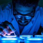scientific discoveries 2026 breakthrough - researcher examining Alzheimer's brain protein fibrils in petri dishes