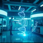top amazing facts you must see 2026 futuristic glowing scientific laboratory with floating holographic DNA helix and modern equipment