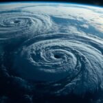 extreme weather events 2026 satellite view of simultaneous South Atlantic cyclones