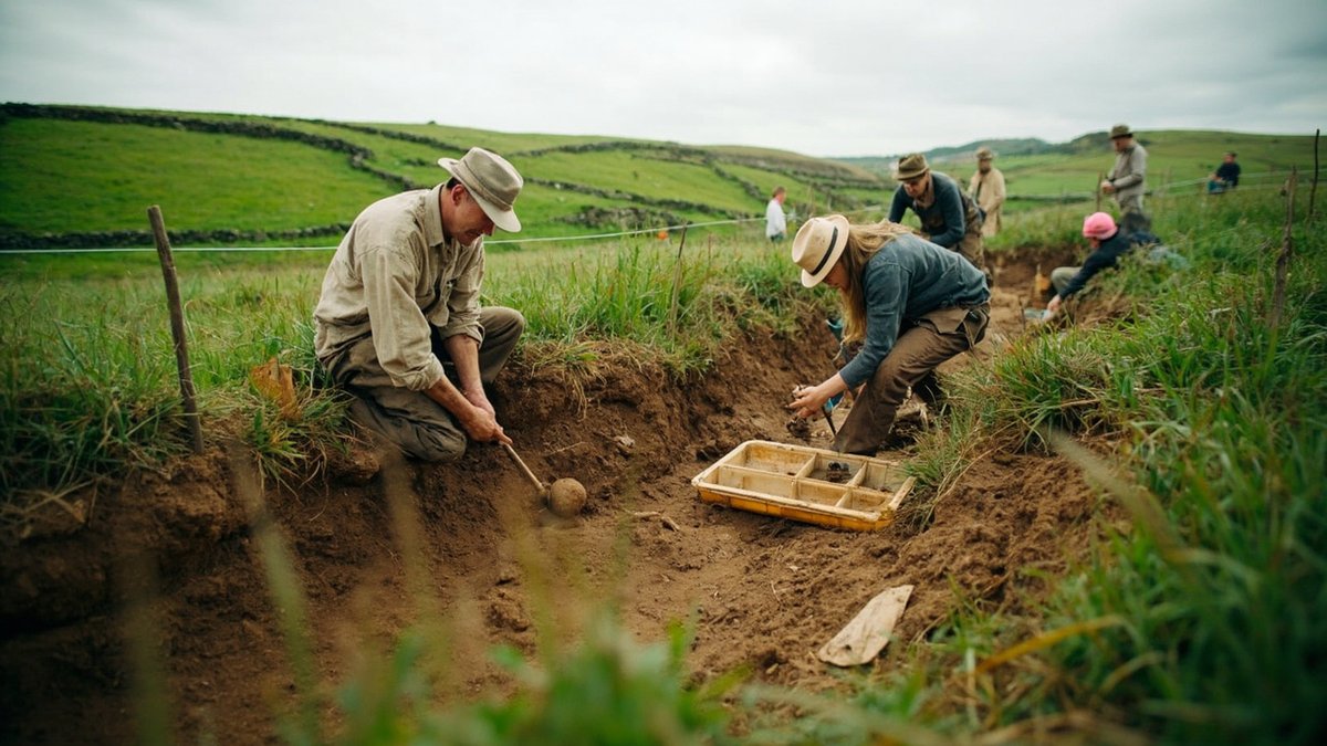 famous archaeological finds 2026 - archaeologists excavating an Iron Age chariot burial in Yorkshire