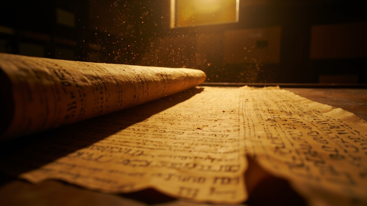 historical secrets revealed 2026 - Ancient Roman papyrus scroll being unrolled in a dim archive room