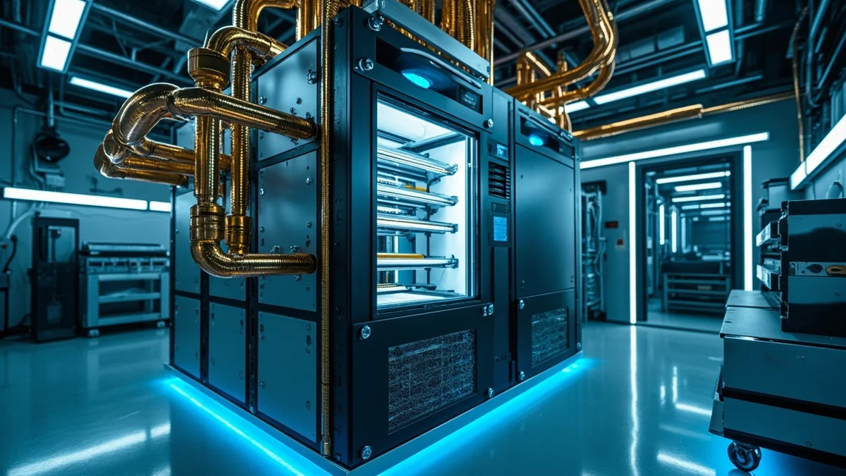 technology trends that went viral 2026 - quantum computer with cryogenic cooling tubes in laboratory