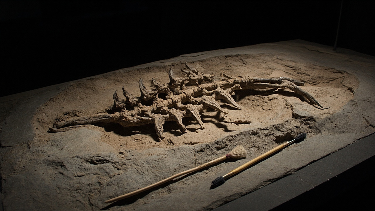 unbelievable animal stories 2026 - early land vertebrate fossil cast in matrix