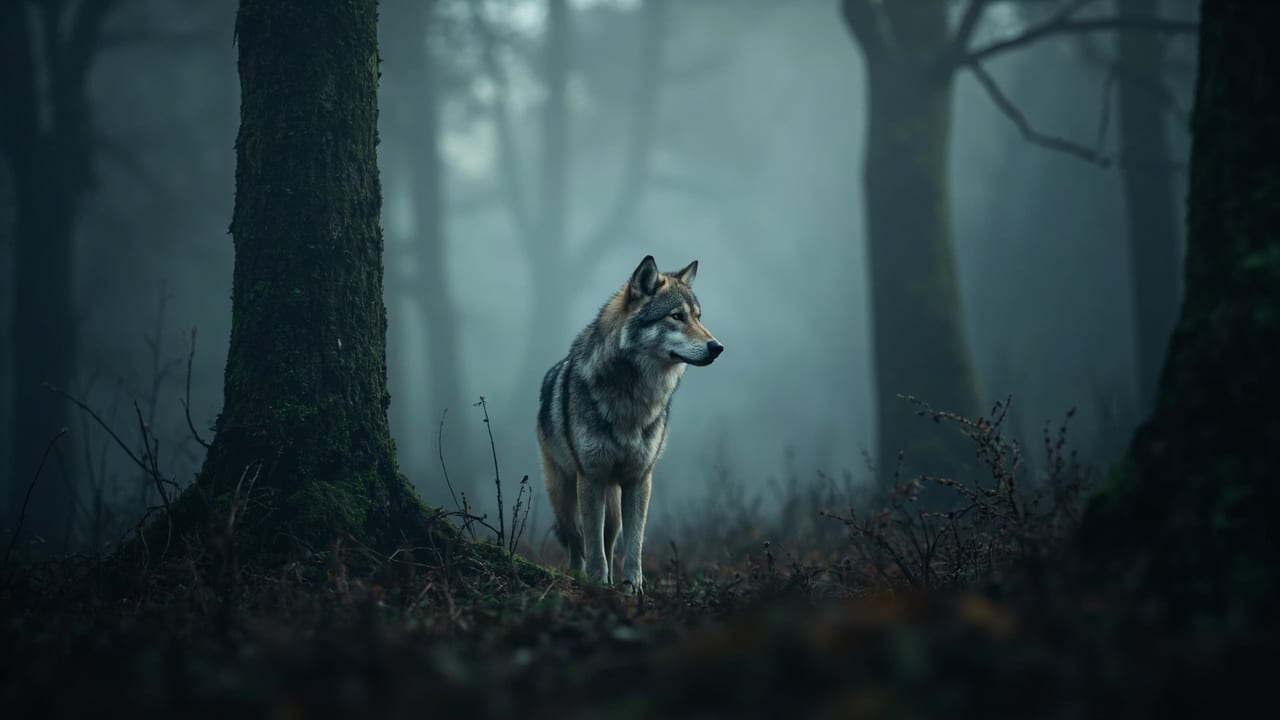 wolves comeback 2026 - European gray wolf in misty deciduous forest