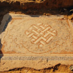 mosaic floor discovery 2026 - aerial view of Smyrna Roman mosaic excavation