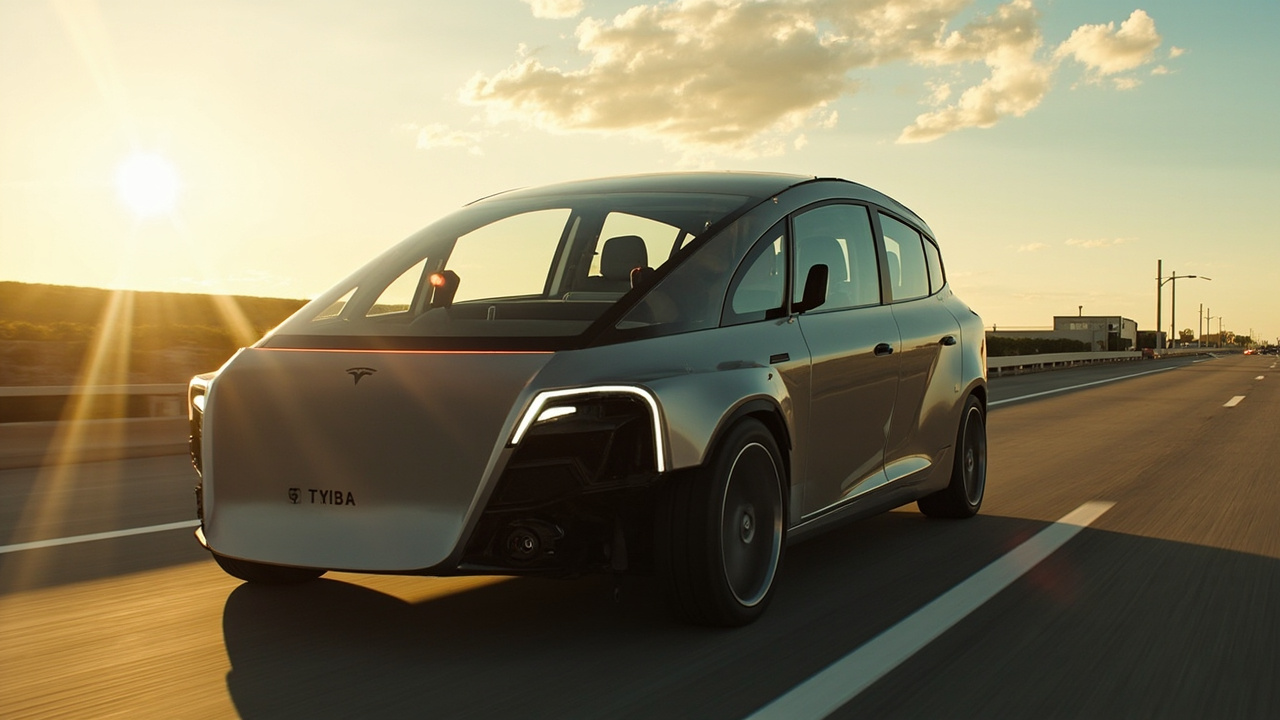 robotaxi deployment 2026 - Tesla Cybercab two-seater electric robotaxi on Texas highway